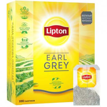Чай Lipton Earl Grey черный байховый в пакетиках,100пак/уп