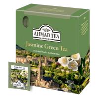Чай зеленый Ahmad Tea Green Jasmine 100 пакетиков в упаковке
