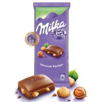 Шоколад Milka плитка молоч.с цельным.фунд.100г
