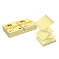 Запасные Z-блоки 3M Post-it R335 (76×76мм, желтые в линейку фигурные, 6 блоков по 100 листов)