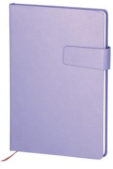 Записная книжка Euro business,А5,140х200,96л.,лиловый,магн.клапан,клетка