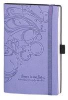 Записная книжка Fiore,90х140,96л.,фиолетовый,верт.резинка,клетка