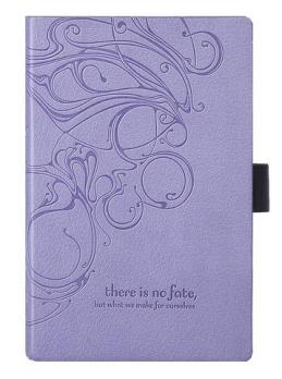 Записная книжка Fiore,90х140,96л.,фиолетовый,верт.резинка,клетка