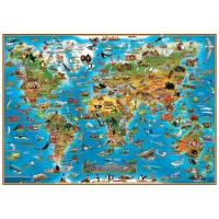 Карта мира для детей. Животные. Настольная