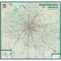 Настенная карта Моск.обл., 1:200000 метал.багет,пенокарт,ламин. (