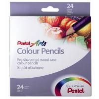 Карандаши цветные Pentel 24цв 6гр L=177мм D=7мм d=3.00 Colour pencils CB8-24