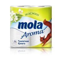 Бумага туалетная Mola Aroma белая с цв.тисн.с ар.жасмина 4рул/уп 2сл. 4011