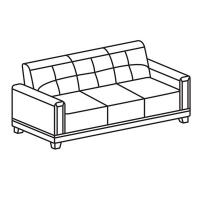 Мягкая мебель MN_AW_ ERest_VINCERE диван 3м PU500 черн+Walnut Brown(3PU)
