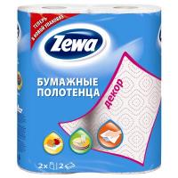 Полотенца бумажные ZEWA 2-сл.,белые с рис., 2 рул./уп.144087