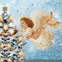 Салфетки Vitto 3сл.25x25 Рождественский ангел (гол.фон) 20шт./уп.