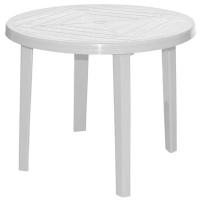Стол обеденный MK_пластик. круглый d90 см, белый, ПП 400025б