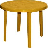 Стол обеденный MK_пластик. круглый d90 см, желтый, ПП 400020ж