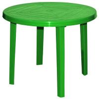 Стол обеденный MK_пластик. круглый d90 см, зелёный, ПП 400025з