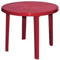 Стол обеденный MK_пластик. круглый d90 см, красный, ПП 400025к