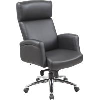Кресло BN_Bt_Руководителя EChair-523 ML кожа черная, хром