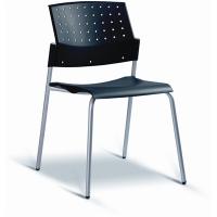 Кресло M_MOV2VISIPSB стул черный пластик карк.серый