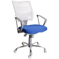 Кресло UN_Spring Grey sync gtpHCh1 ткань синяя/сетка белая TA13/T10