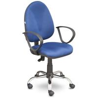 Кресло UP_EChair-201 PJP ткань синяя, хром