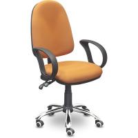 Кресло UP_EChair-206 PE ткань оранжевая, хром