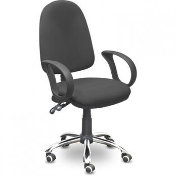 Кресло UP_EChair-206 PE ткань черная, хром