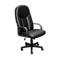 Кресло UP_К03/ПЛ К01 кожа чёрная, пластик