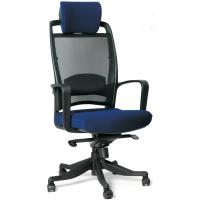 Кресло VT_CH283 ткань синяя 26-21, сетка черная, пластик