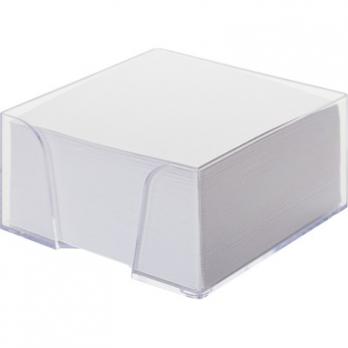 Блок-кубик в стакане 9х9х5 белый бл., прозрачный стакан