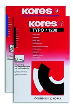 Копировальная бумага Kores Typo 1200 (А4, синяя, пачка 20 листов)
