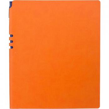 Бизнес-тетрадь Attache Light Book A4 96л,клетка,цв.срез, кожзам оранжевый