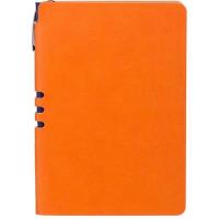 Бизнес-тетрадь Attache Light Book A5 112л,линия,цв.срез, кожзам оранжевый