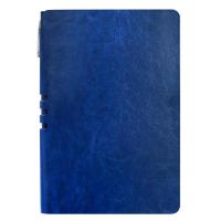 Бизнес-тетрадь Attache Light Book A5 112л,линия,цв.срез, кожзам темно-синий
