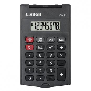 Калькулятор Canon карман. AS-8 EMEA HB, 8 разряд.с крышкой,цв.черный