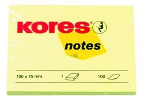 Бумага для заметок Kores (желтая, 100×75мм, 100 листов)