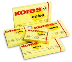 Бумага для заметок Kores (желтая, 50×40мм, 3 блока по 100 листов)