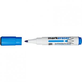 Маркер Для досок ICO с магнитом и губкой в колпачке синий 1-3 мм