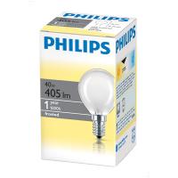 Лампа накаливания Philips, шарик, матовая, 40Вт, цоколь E14