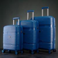 Набор пластиковых чемоданов Лого цвет  синий