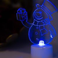 Фигура светодиодная Neon-Night Neon-Night на подставке Снеговик с подарком 2D