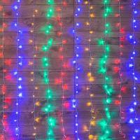 Гирлянда светодиодная Neon-Night Дождь бахрома разноцветный свет 96 светодиодов (1.5x1 м)
