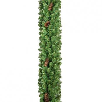 Гирлянда хвойная Снежная королева с шишками 270 см зеленая
