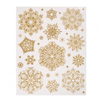Наклейка новогодняя Magic Time Золотые хлопья снега (30x38 см)