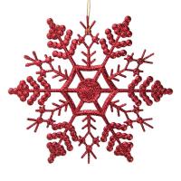 Новогоднее украшение Magic Time Снежинка-паутинка полипропилен красное (диаметр 16.5 см)
