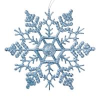 Новогоднее украшение Magic Time Снежинка-паутинка полипропилен голубое (диаметр 16.5 см)