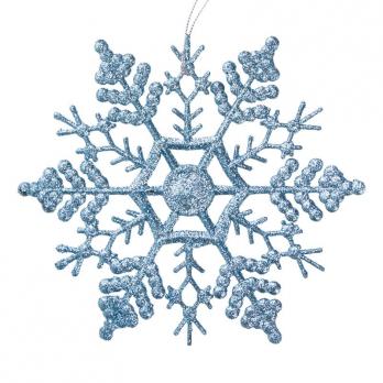 Новогоднее украшение Magic Time Снежинка-паутинка полипропилен голубое (диаметр 16.5 см)
