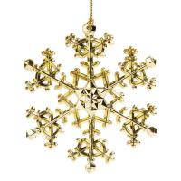 Новогоднее украшение Magic Time Снежинка искристая полипропилен золотистое (диаметр 11 см)