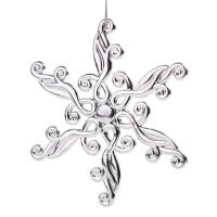 Новогоднее украшение Magic Time Снежинка блестящая полипропилен серебристое (диаметр 11.5 см)