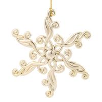 Новогоднее украшение Magic Time Снежинка блестящая полипропилен золотистое (диаметр 11.5 см)