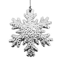 Новогоднее украшение Magic Time Снежинка фактурная полипропилен серебристое (высота 10.5 см)