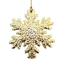 Новогоднее украшение Magic Time Снежинка фактурная полипропилен золотистое (высота 10.5 см)