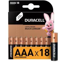 Батарейки Duracell мизинчиковые ААA LR03 (18 штук в упаковке)